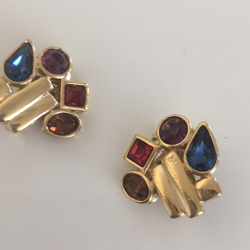 Givenchy Multi GoldTone Spinel Cluster Earrings - Picture 8 of 8